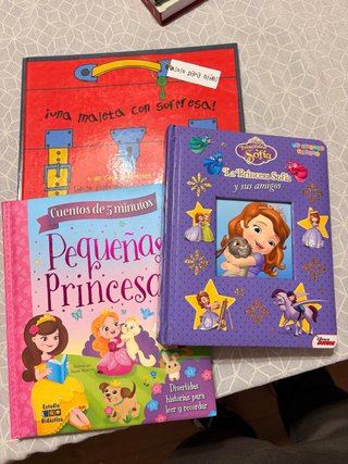 Tres libros sofia princesas y solo para miños