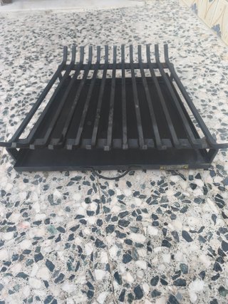 Parrilla hierro chimenea con bandeja