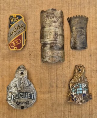 Lote 5 Chapas Antiguas para Bicicleta