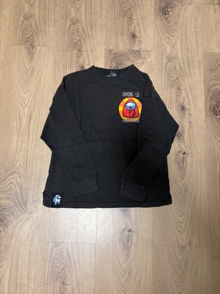 Camiseta Manga Larga Among Us Negra -Talla:10 años