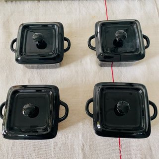 Set 4 Mini Cocottes nuevos Cerámica Negra Alinéa