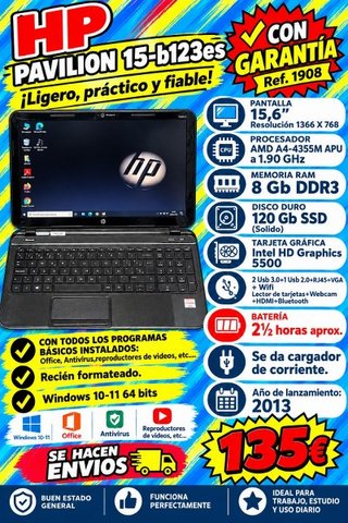 Portatil HP Pavilion 15-b123es (1908)