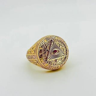 SELLO REDONDO ILUMINATI. Hueco. Oro 18k.