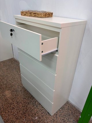 Sinfonier blanco moderno para dormitorio 5 cajones