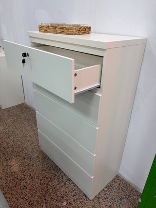 Cómoda sinfonier blanca moderna de 5 cajones