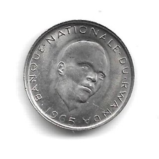 Moneda de 1 Franc Ruanda 1965