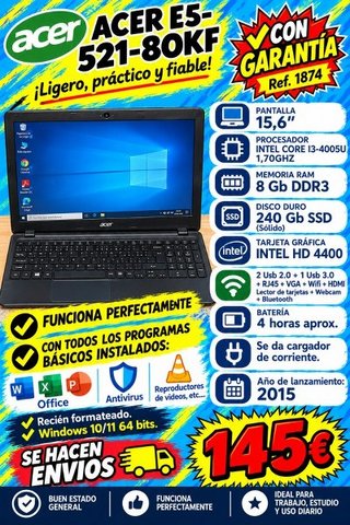 Portatil ACER E5-521-80KF (1874)