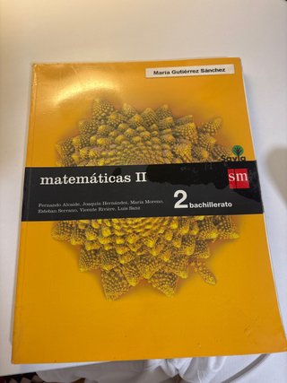 Libro Matemáticas II 2º Bachillerato Sm