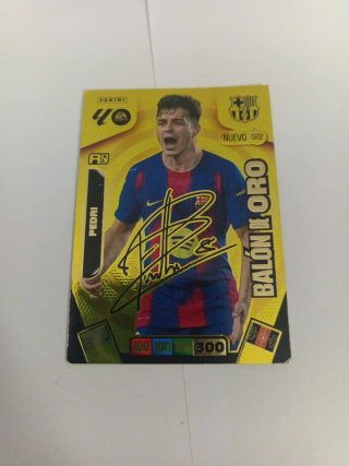 Carta Adrenalyn Pedri Balón de Oro Firmada