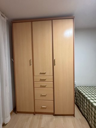 Armario Ropero de 3 Puertas con Cajonera