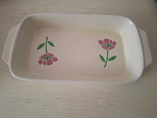 Bandeja de cerámica con flores