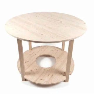 Mesa Camilla Redonda de Madera Maciza