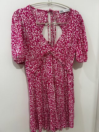 Vestido Mini Zara Rosa y Blanco