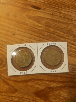 2 Monedas de 500 Pesetas (1987 y 1988)