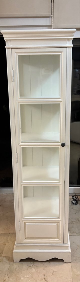 Vitrina de Madera Blanca con Puerta de Cristal