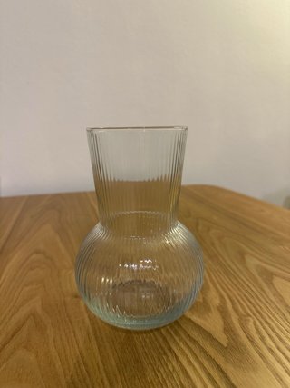 Jarrón de Cristal Estriado