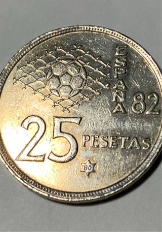 Moneda 25 Pesetas Mundial 82 *80