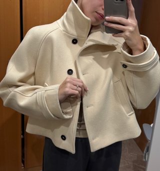 Chaqueta de lana Zara beige