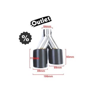 BY COLA ESCAPE SALIDA DOBLE UNIVERSAL 2x 89MM ACERO INOX NEG