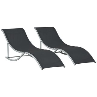 Set de 2 tumbonas de jardín plegables de aluminio