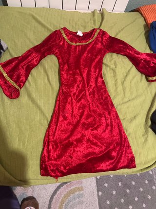 Disfraz Vestido Medieval Rojo Niña 3-4 Años
