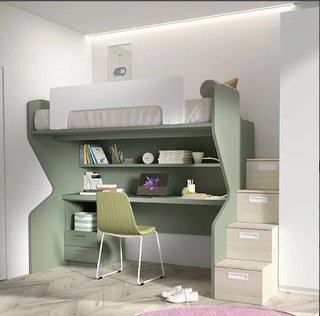Cama alta con escritorio W59