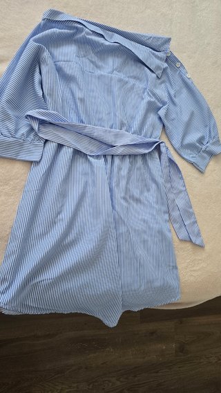 Vestido camisero de rayas