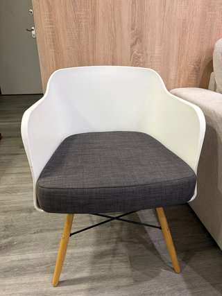 Sillón Comedor/Escritorio/Lectura Blanco y Gris