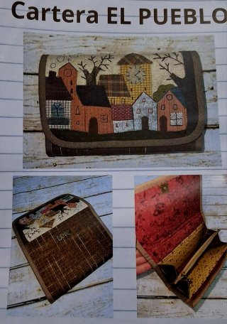 Patrón Cartera Patchwork Diseño Pueblo