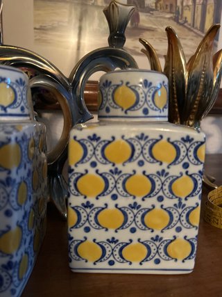 Set de 2 Frascos Vintage de Cerámica
