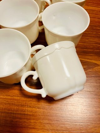 Set de 6 Tazas de Cristal Blanco