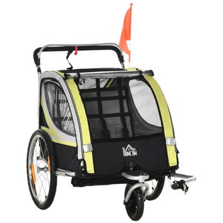 Remolque Bici 2 en 1 para Niños con Carrito, Freno