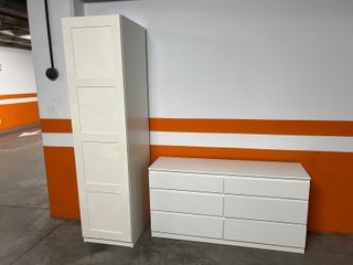 Armario y Cómoda de Dormitorio Blancos
