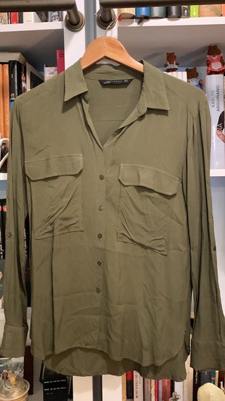 Camisa Verde Zara Woman Talla M