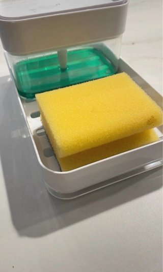 Jabonero con dispensador y esponja