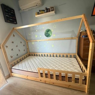 Cama Infantil Tipo Cabaña con Colchón