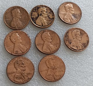 Lote 8 Monedas 1 Cent USA Lincoln Penny