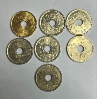 Lote de 7 Monedas de 25 Pesetas