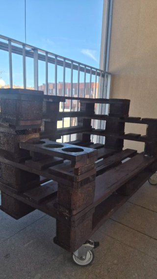 Sofá de Palets con Ruedas
