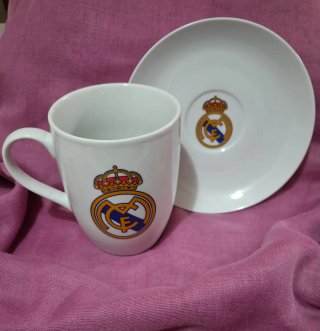 Taza alta con plato Real Madrid
