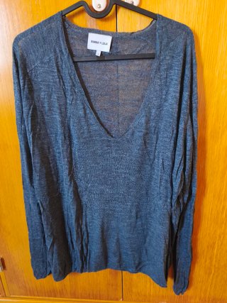 Jersey fino en pico, azul, Bimba y Lola Talla M