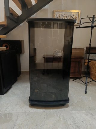 Mueble-vitrina con ruedas
