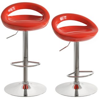 Taburetes de bar y sillas altas, metal, ABS, rojos