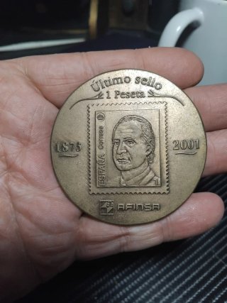 Medalla Conmemorativa Último Sello 1 Peseta
