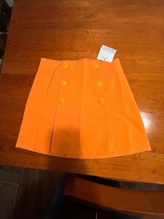 Falda Vintage Años 90 Naranja Talla 36