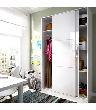 Armario Blanco con Puertas Correderas