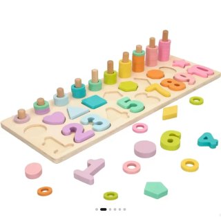 Juego Educativo de Madera: Números y Formas