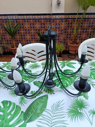 Lámpara de techo negra de 5 brazos