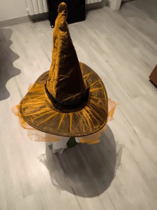 Gorro de Bruja Marrón y Dorado
