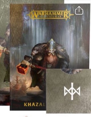 Battletome Khazalite holds y Cartas en espñaol